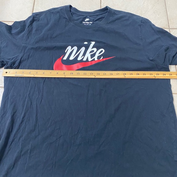 Nike Mens XXL Graphic T-Shirt Navy Blue Red Swoosh Logo Nike Tee Short Sleeve - Picture 4 of 6